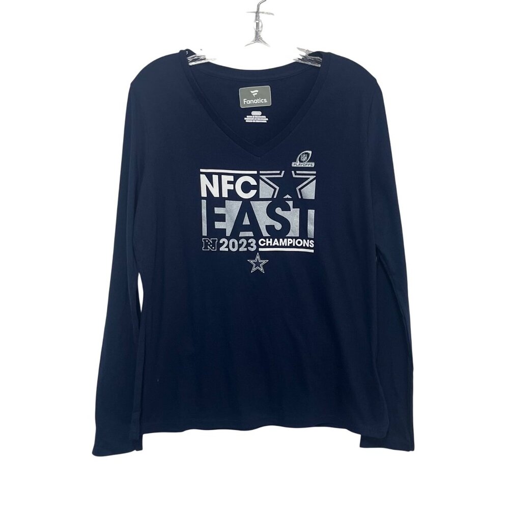 Fanatics NFL Dallas Cowboys NFC East 2023 Champions LS Tshirt Womens Medium New